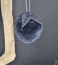 Black velvet Strawberry handbag charm, keyring  - Image 3