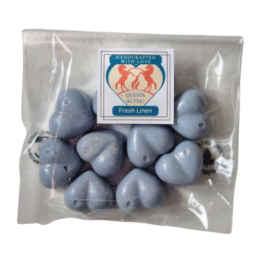 Soy Wax Melts Hearts Pack of 10 Fragrance Fresh Linen 65g