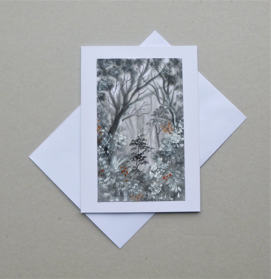 hand painted watercolour landscape blank greetings card ( ref F 507.J1 )