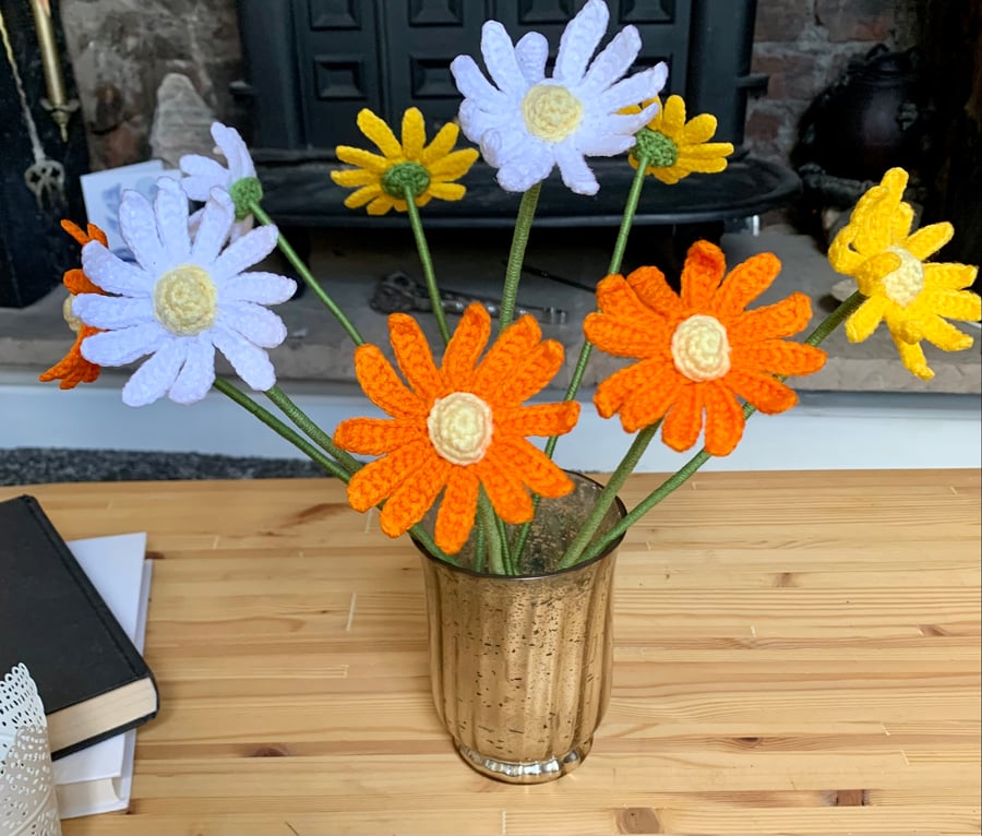 Daisy, Crochet Daisies, everlasting flowers