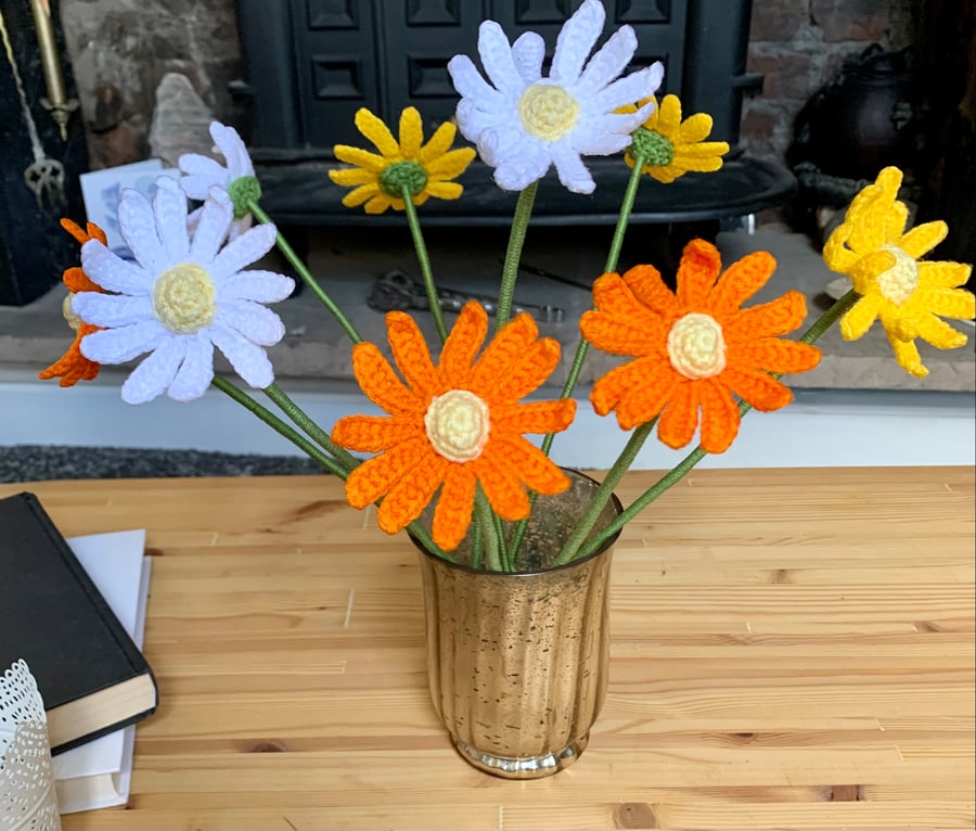 Daisy, Crochet Daisies, everlasting flowers