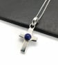 Lapis cross necklace sterling silver hallmarked - Image 2