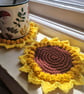 Sunflower coaster set of two, Sunflower decor, Sunflower gift, Birthday gift - Image 2