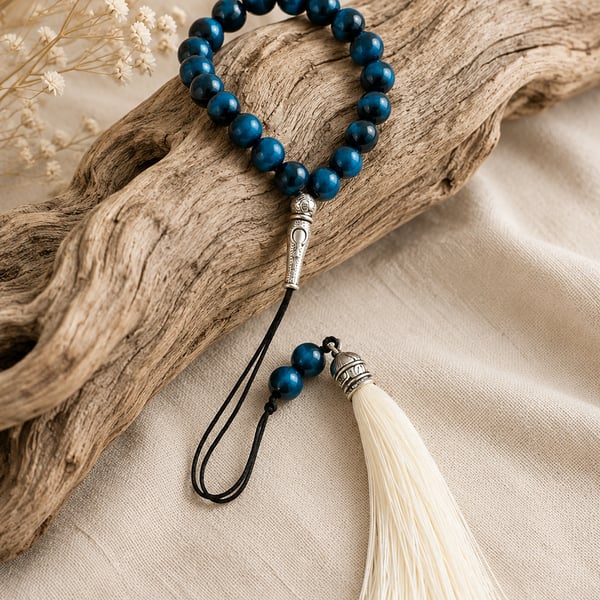 Blue Tiger Eye Komboloi (Worry Beads) - 21 Beads
