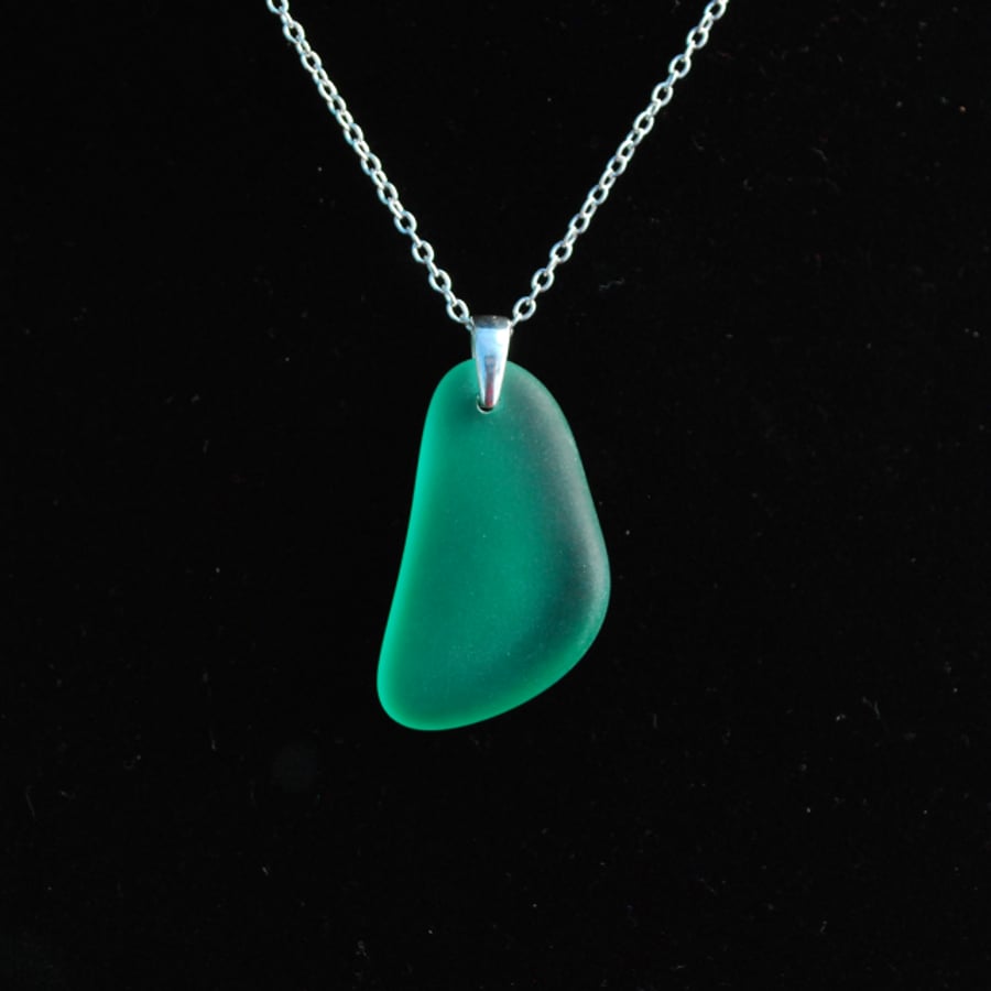 Beach glass pendant rare colour