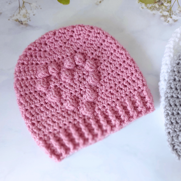 Crochet Beanie Heart Hat In Sizes Newborn Up To Adult