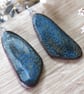 Handmade speckled blue glaze ceramic clay earrings, ceramic jewellery, lapis laz - Image 2