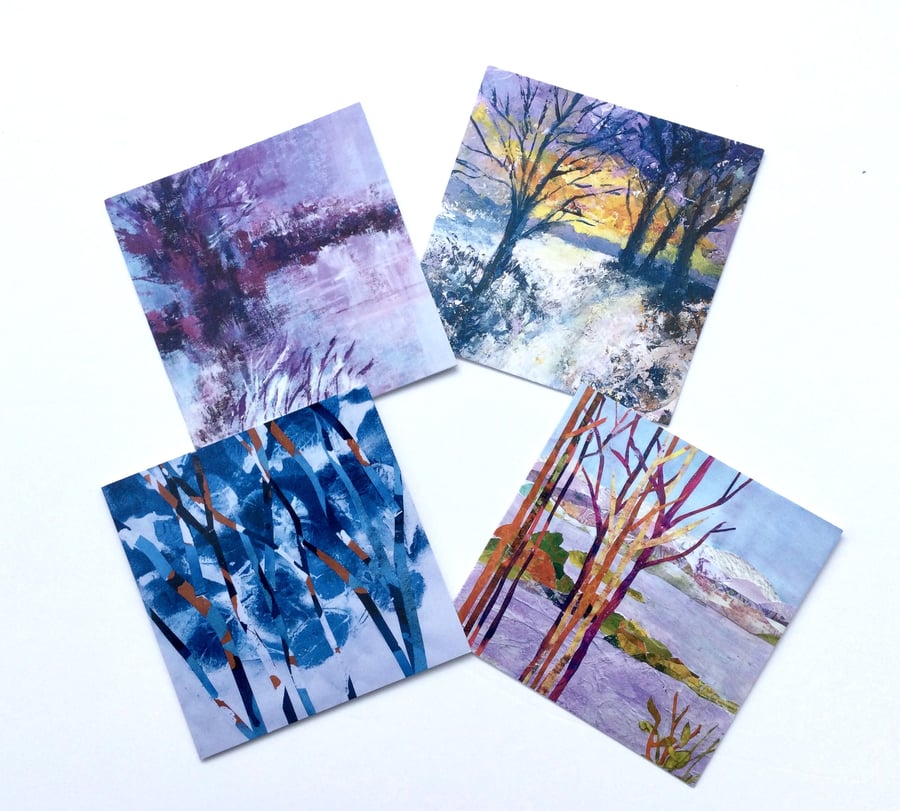 Winter Collection of 4 High Quality Greetings Cards