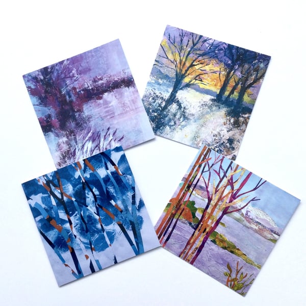 Winter Collection of 4 High Quality Greetings Cards