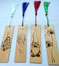 Wooden bookmark - pyrographed designs