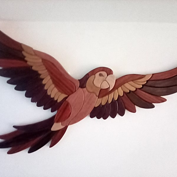 Parrot wooden wall plaque
