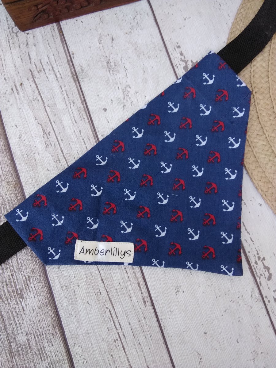 Dog Bandana Small Over the Collar Nautical