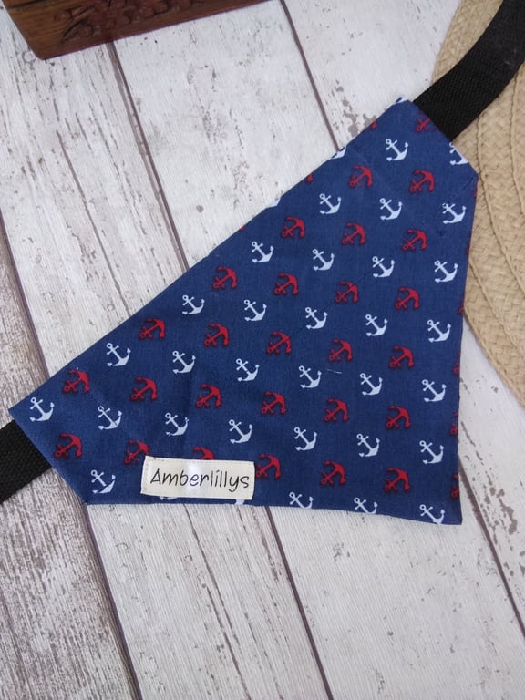 Dog Bandana Small Over the Collar Nautical