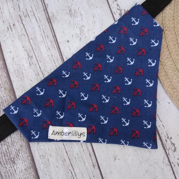 Dog Bandana Small Over the Collar Nautical