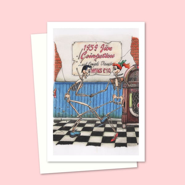 Dancing Skeletons Greeting Card - Fun Card for Every Occasion