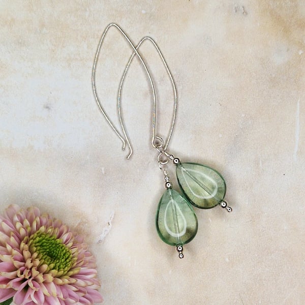 Fluorite Pear Earrings
