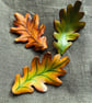 Leather Oak leaf keyring - Image 2