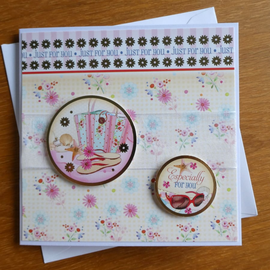 Birthday Card - Floral Beach Theme