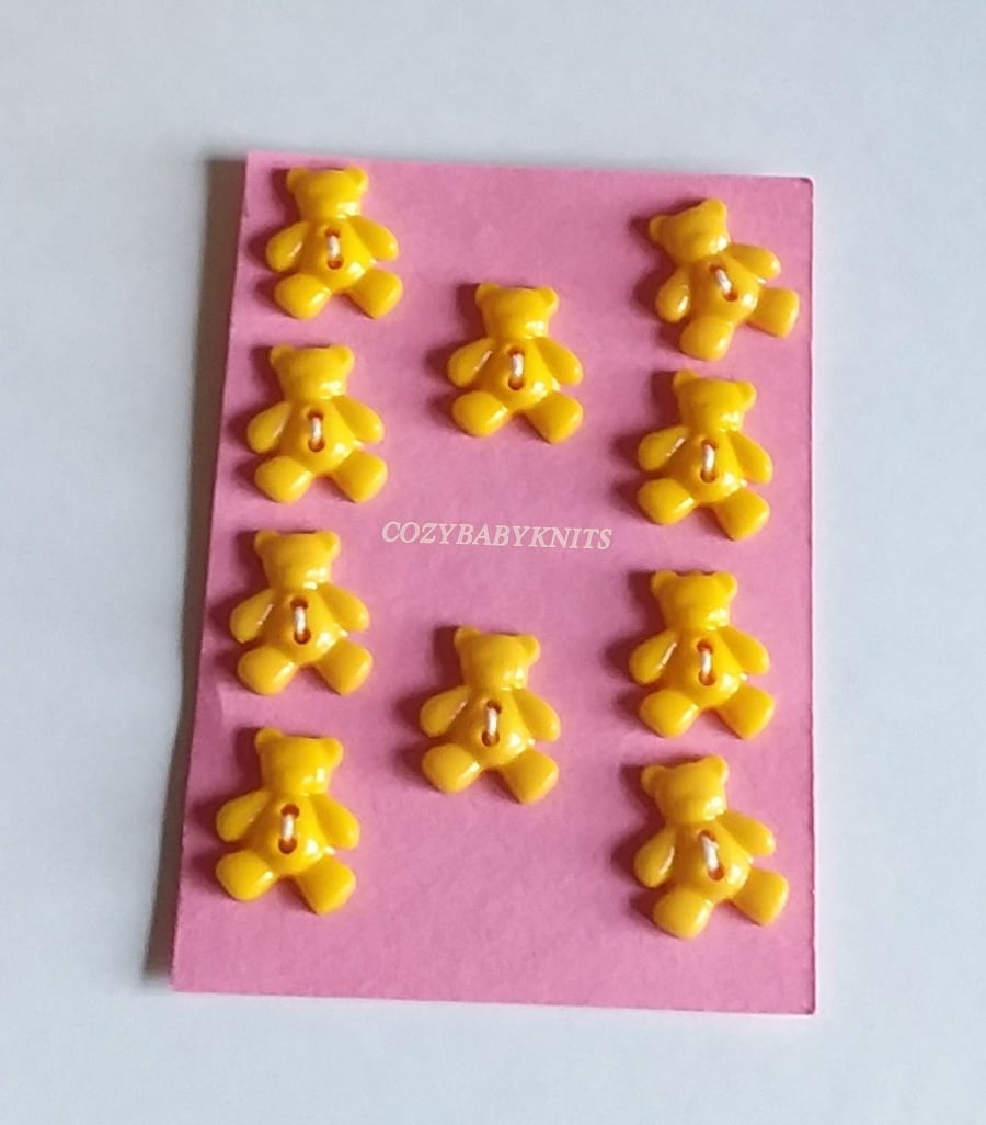 Mustard yellow teddy bear plastic buttons