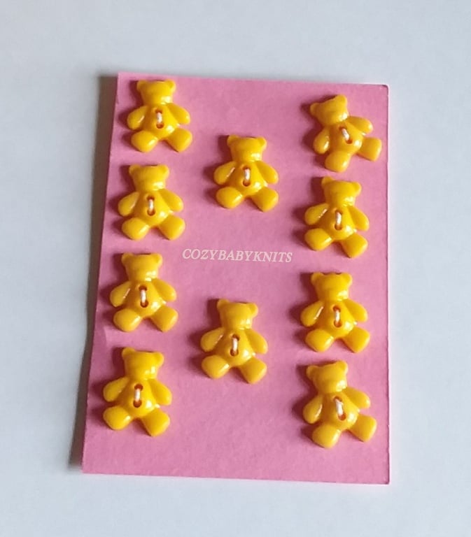 Mustard yellow teddy bear plastic buttons