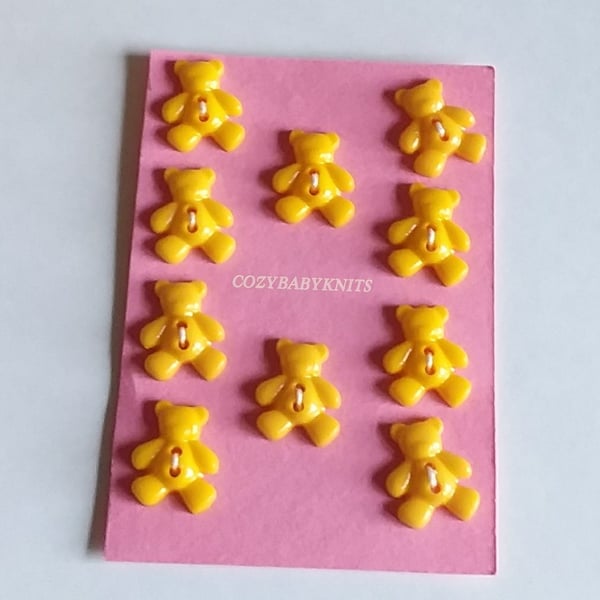 Mustard yellow teddy bear plastic buttons