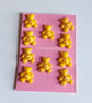 Mustard yellow teddy bear plastic buttons - Image 1