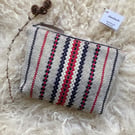 Wool Pouch - Rosy Red. Handwoven in Wales