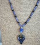 purple lampwork glass and ceramic pendant necklace - Image 5