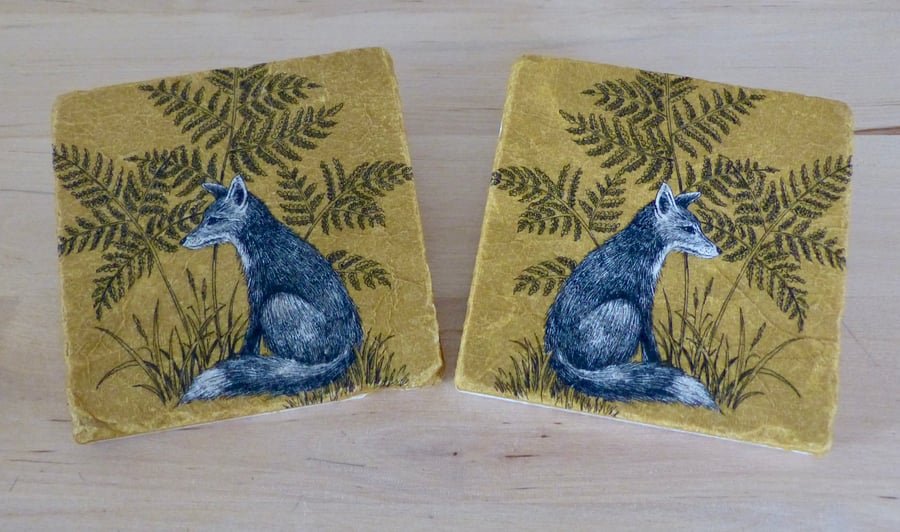 Marble 'Fox' Coasters