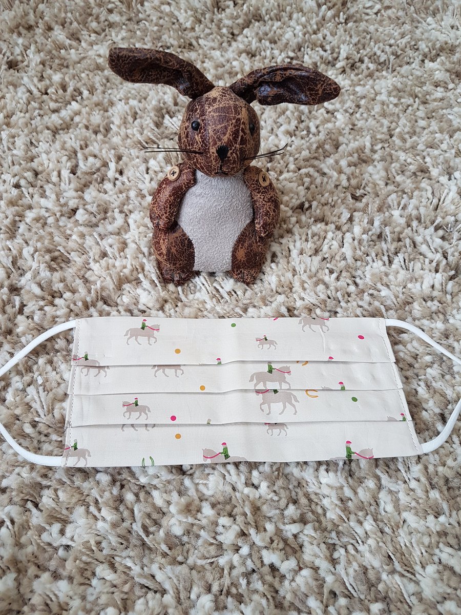 Adult  face covering - Horse and Jockey print