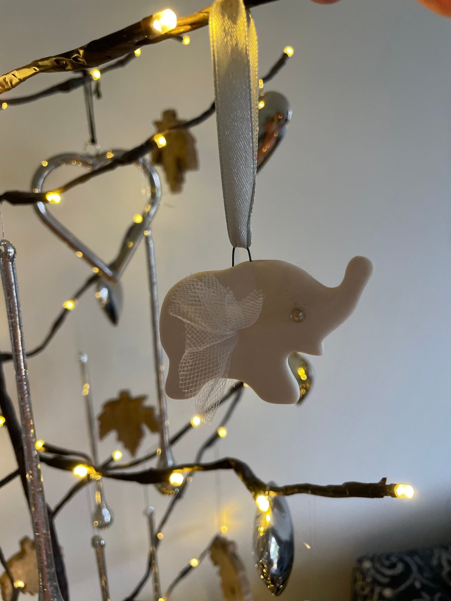 Handmade porcelain flying elephant