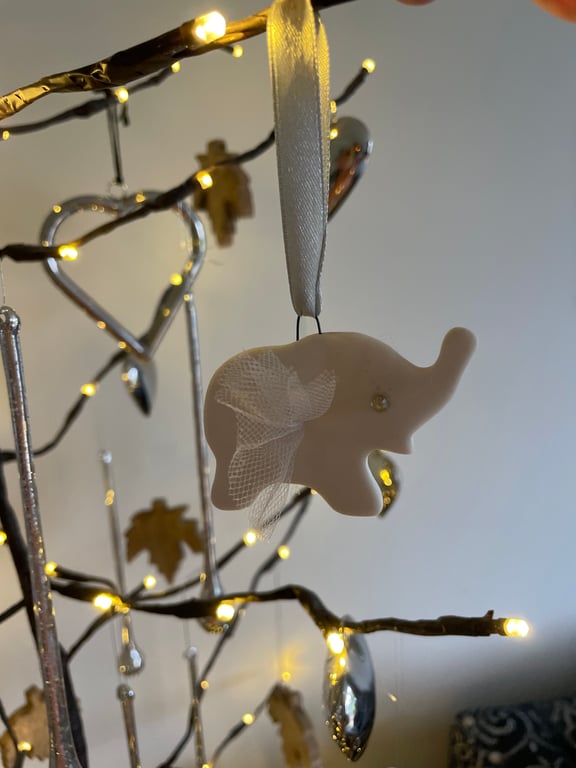 Handmade porcelain flying elephant