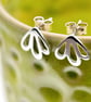 Sterling Silver Medium Floral Stud Earrings - Image 2