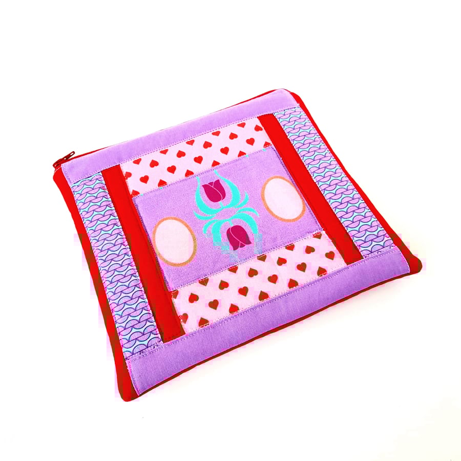 Handmade Floral Quilted Patchwork Zipper Pouch
