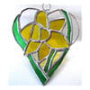  Daffodil Heart Suncatcher Stained Glass 024