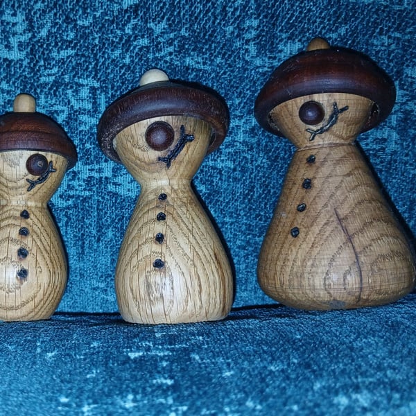 Reclaimed Oak snowmen
