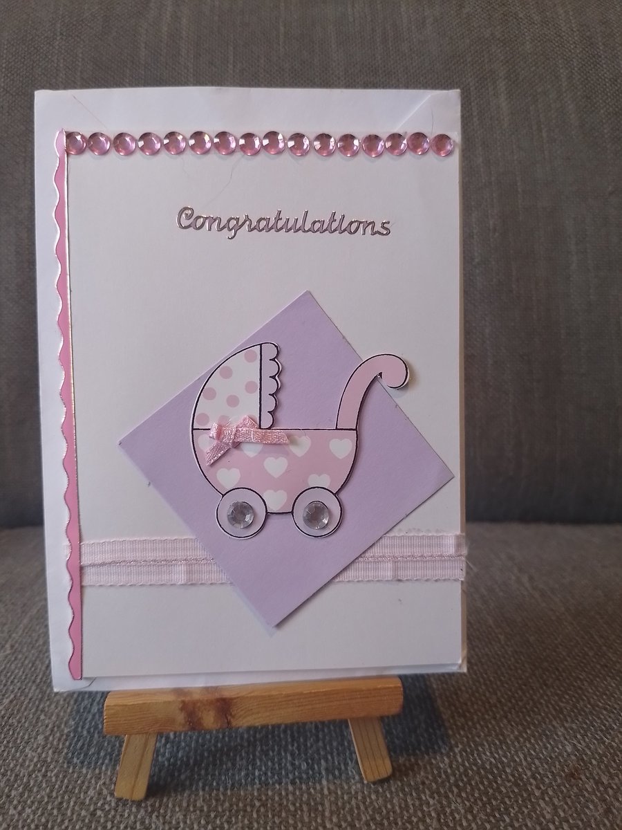 Baby Girl Birth handmade card