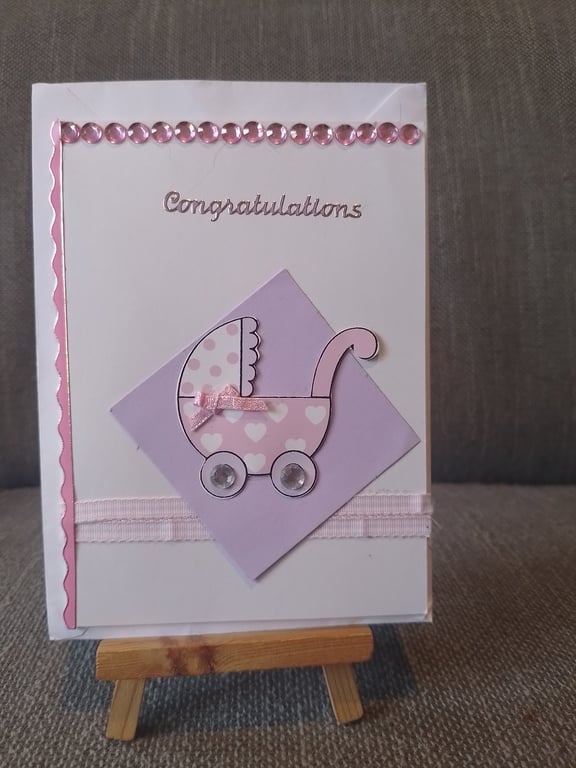 Baby Girl Birth handmade card