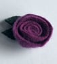 Damson rose brooch: upcycled wool felt - Image 3