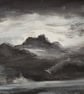 Kinder Scout, Moonlit Monochrome Landscape Painting, Framed Original - Image 4