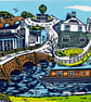 Barrow Upon Soar- 'River Soar' Lino Print- Colour - Image 1