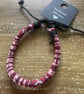 Handmade Red, Black & White Woven Friendship Bracelet - Adjustable - Image 1