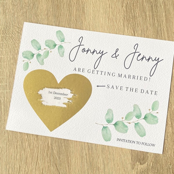 Wedding Scratch Card Save The Date Reveal, Maid of honour, flower girl, Birthday