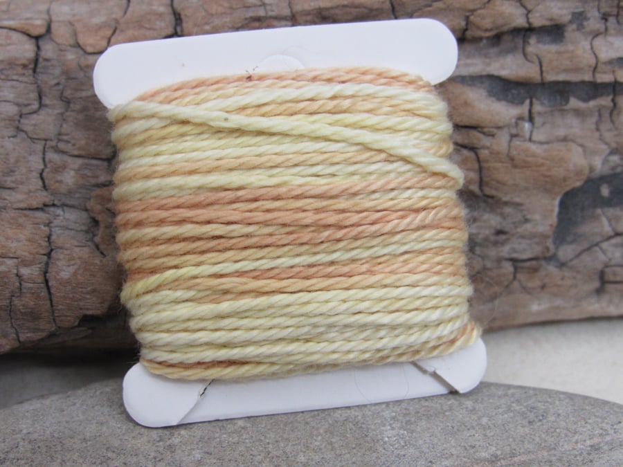 Hand Dyed Natural Dye Brown, Yellow Cotton DMC3 Perle Embroidery Thread