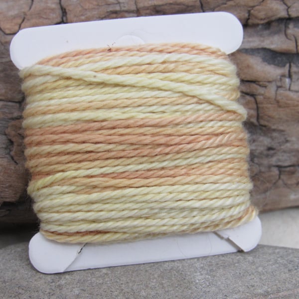 Hand Dyed Natural Dye Brown, Yellow Cotton DMC3 Perle Embroidery Thread