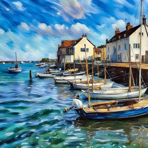 A5 Blank Greeting Card Boats Wells-Next-The-Sea Norfolk
