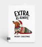 Funny Christmas Card For Him Or Her - Extra Dachshund