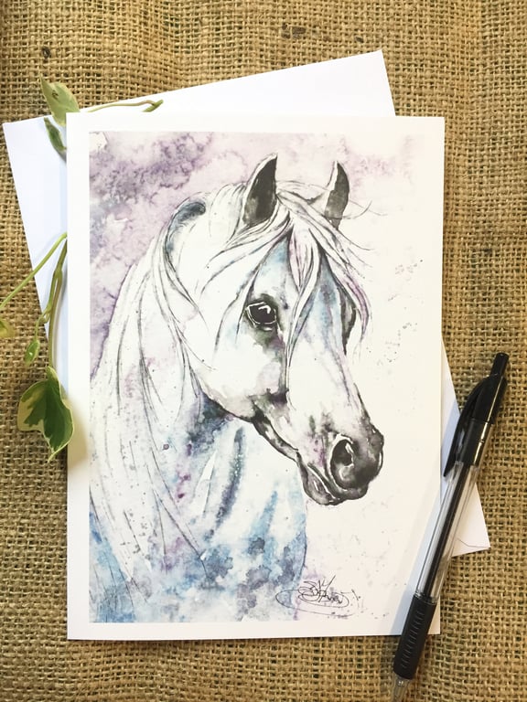 Horse Card, Horse Greetings Card, Horse Art, Wildlife Art, Greeting Card, 