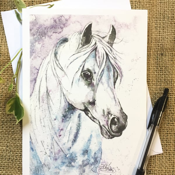Horse Card, Horse Greetings Card, Horse Art, Wildlife Art, Greeting Card, 