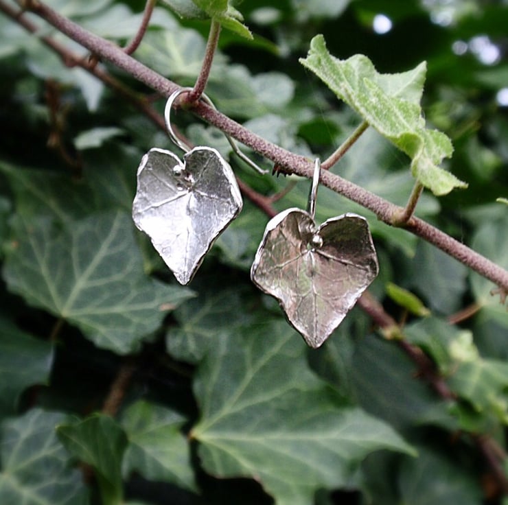 Sterling silver ivy leaf necklace with Peruvian... Folksy